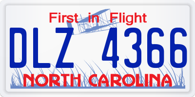 NC license plate DLZ4366