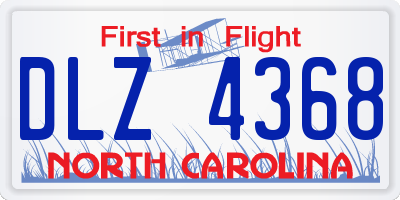 NC license plate DLZ4368