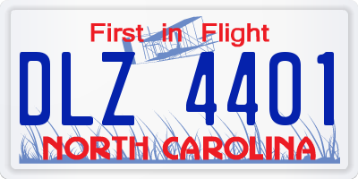 NC license plate DLZ4401