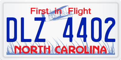 NC license plate DLZ4402