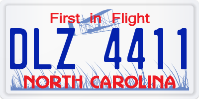 NC license plate DLZ4411