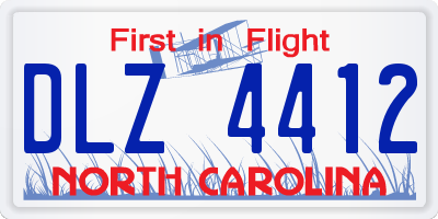 NC license plate DLZ4412