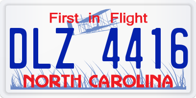 NC license plate DLZ4416