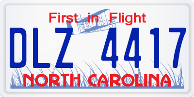 NC license plate DLZ4417