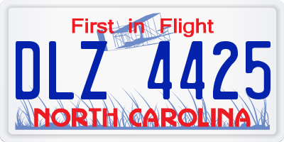 NC license plate DLZ4425
