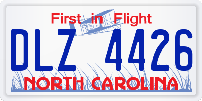 NC license plate DLZ4426