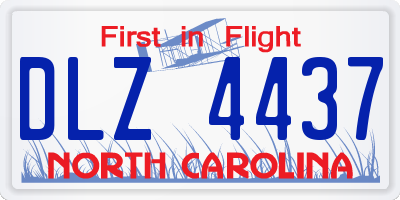 NC license plate DLZ4437