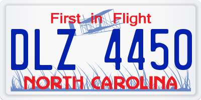 NC license plate DLZ4450