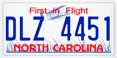 NC license plate DLZ4451