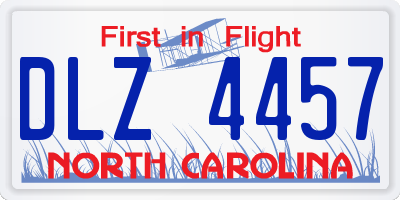 NC license plate DLZ4457