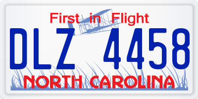 NC license plate DLZ4458