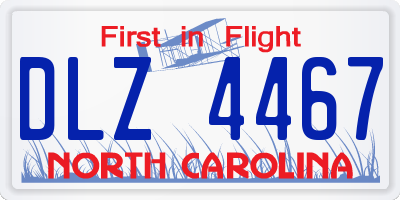 NC license plate DLZ4467