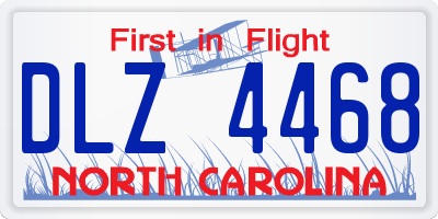 NC license plate DLZ4468