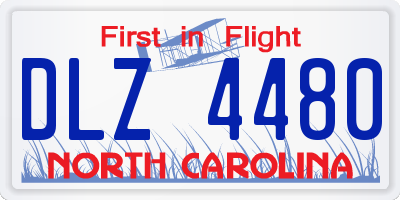 NC license plate DLZ4480