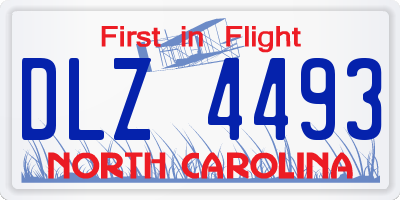 NC license plate DLZ4493