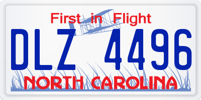 NC license plate DLZ4496
