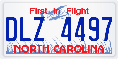 NC license plate DLZ4497