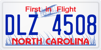 NC license plate DLZ4508