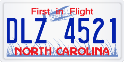 NC license plate DLZ4521