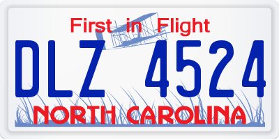 NC license plate DLZ4524