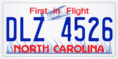 NC license plate DLZ4526