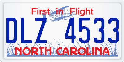 NC license plate DLZ4533