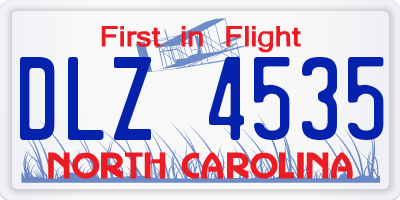 NC license plate DLZ4535