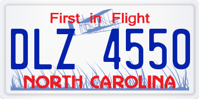 NC license plate DLZ4550