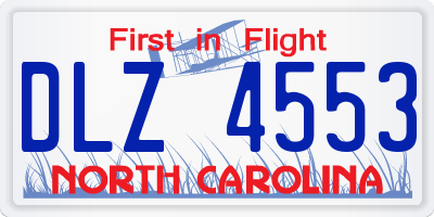 NC license plate DLZ4553