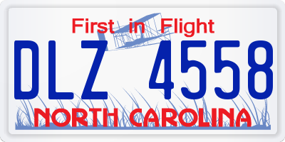 NC license plate DLZ4558