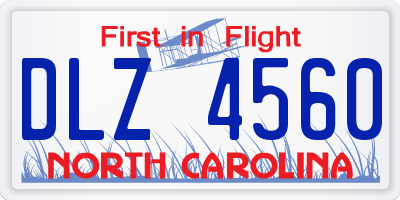 NC license plate DLZ4560