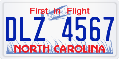 NC license plate DLZ4567