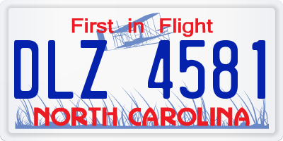 NC license plate DLZ4581