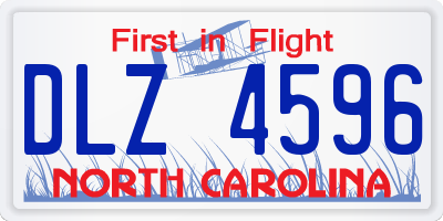 NC license plate DLZ4596