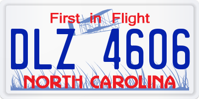 NC license plate DLZ4606