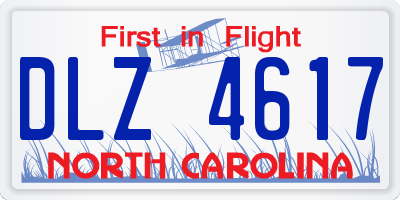 NC license plate DLZ4617