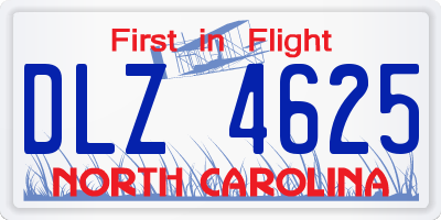 NC license plate DLZ4625
