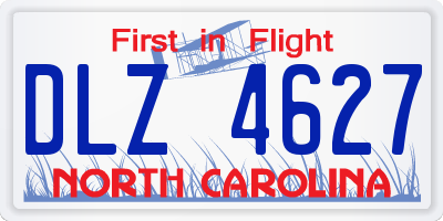 NC license plate DLZ4627