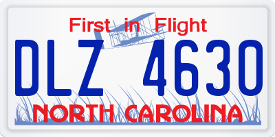 NC license plate DLZ4630