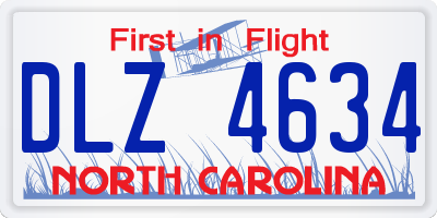 NC license plate DLZ4634
