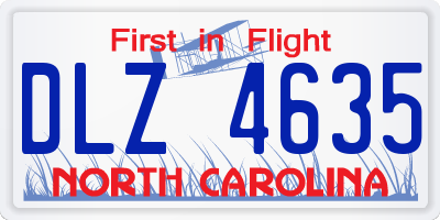 NC license plate DLZ4635
