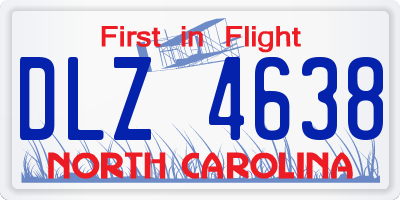 NC license plate DLZ4638