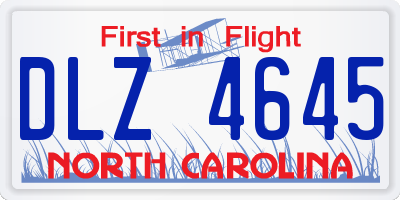 NC license plate DLZ4645