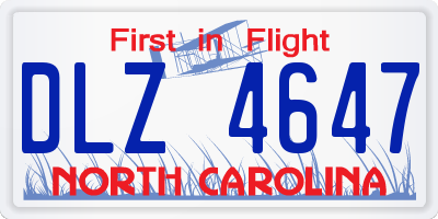 NC license plate DLZ4647