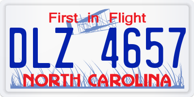 NC license plate DLZ4657