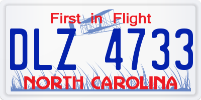 NC license plate DLZ4733
