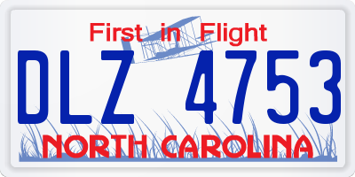 NC license plate DLZ4753
