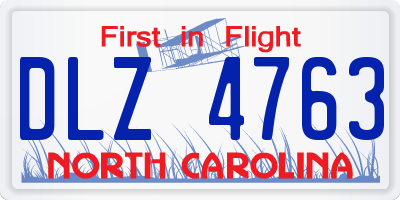 NC license plate DLZ4763