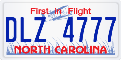 NC license plate DLZ4777