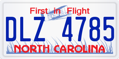 NC license plate DLZ4785